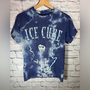 Ice Cube Graphic T-Shirt blue & white tie dye color size small‎